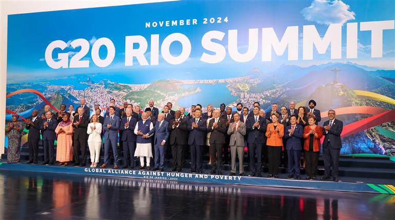 G20 Troika (India, Brazil and South Africa) Declaration on Digital Public Infrastructure Endorsed Globally 1 Narendra Modi PM India with leaders of G20 Nations